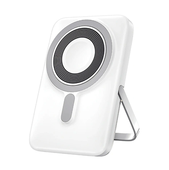 Picture of WIWU Elite Wi-P018 10000mAh White 15W MagSafe Qi Wireless Power Bank With Stand