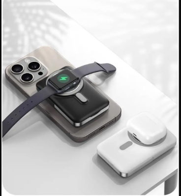 Picture of WIWU Elite Wi-P018 10000mAh White 15W MagSafe Qi Wireless Power Bank With Stand