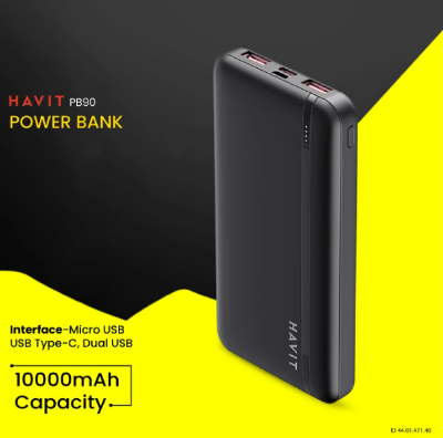 Picture of Havit PB90 10000mAh Black 22.5W Power Bank with LED Indicator