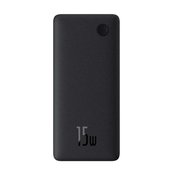 Picture of Baseus Airpow Lite P10067500123-00 10000mAh Cosmic Black 15W Power Bank with USB-A to Type-C Black Cable