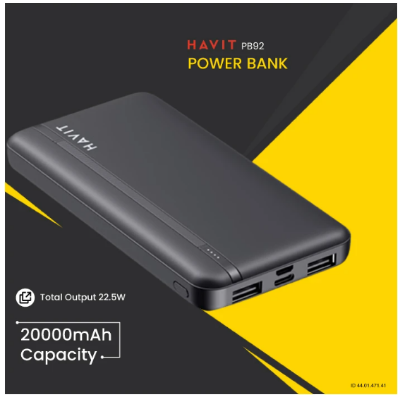 Picture of Havit PB92 20000mAh Black 22.5W Power Bank