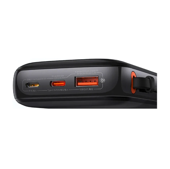Picture of Baseus PPQD060101 Qpow Pro 10000mAh Black 22.5W Type-C Power Bank with Digital Display