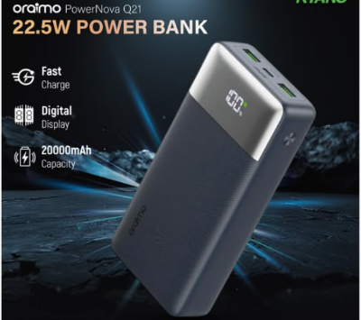Picture of Oraimo PowerNova Q21 20000mAh 22.5W Black Power Bank with Digital Display