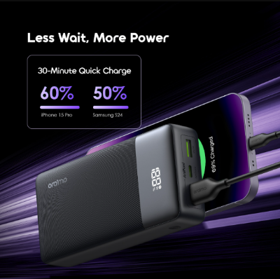 Picture of Oraimo PowerNova Q21 20000mAh 22.5W Black Power Bank with Digital Display