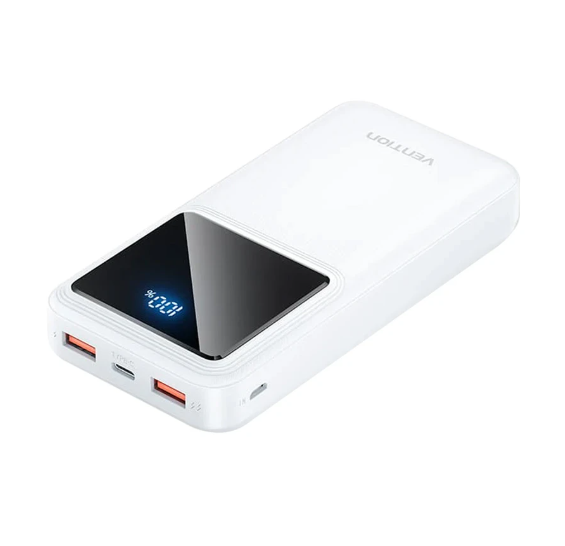 Picture of Vention FHLW0 20000mAh White 22.5W Power Bank with Digital Display