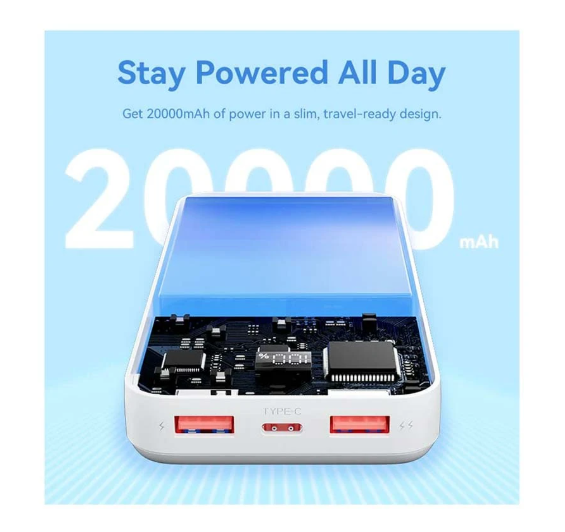 Picture of Vention FHLW0 20000mAh White 22.5W Power Bank with Digital Display