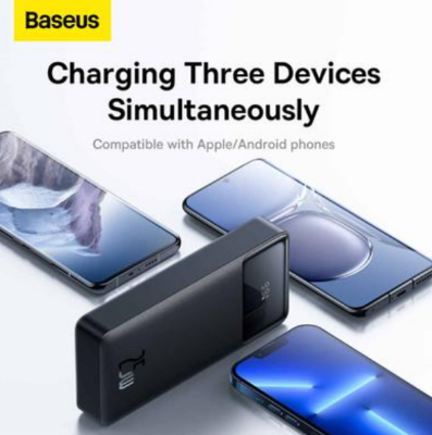 Picture of Baseus Bipow PPBD020301 20000mAh Black 25W Power Bank with Digital Display