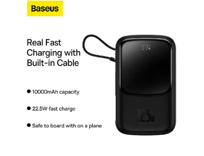Picture of Baseus PPQD2-20C Qpow Pro 20000mAh Black 22.5W Type-C Power Bank with Digital Display