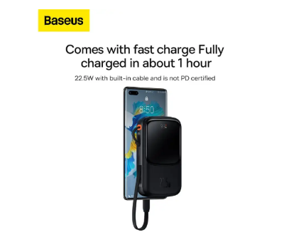 Picture of Baseus PPQD2-20C Qpow Pro 20000mAh Black 22.5W Type-C Power Bank with Digital Display