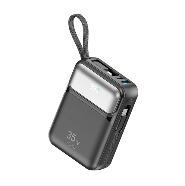 Picture of WiWU Galaxy Series P036 Dual Cable 20000mAh Black 35W Power Bank with Digital Display