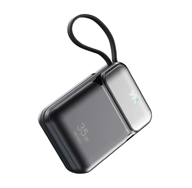 Picture of WiWU Galaxy Series P036 Dual Cable 20000mAh Black 35W Power Bank with Digital Display