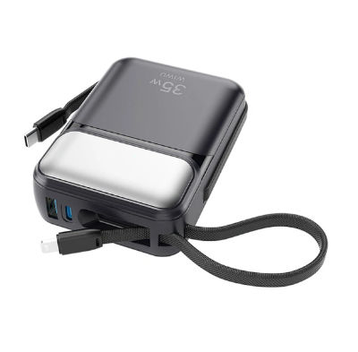 Picture of WiWU Galaxy Series P036 Dual Cable 20000mAh Black 35W Power Bank with Digital Display