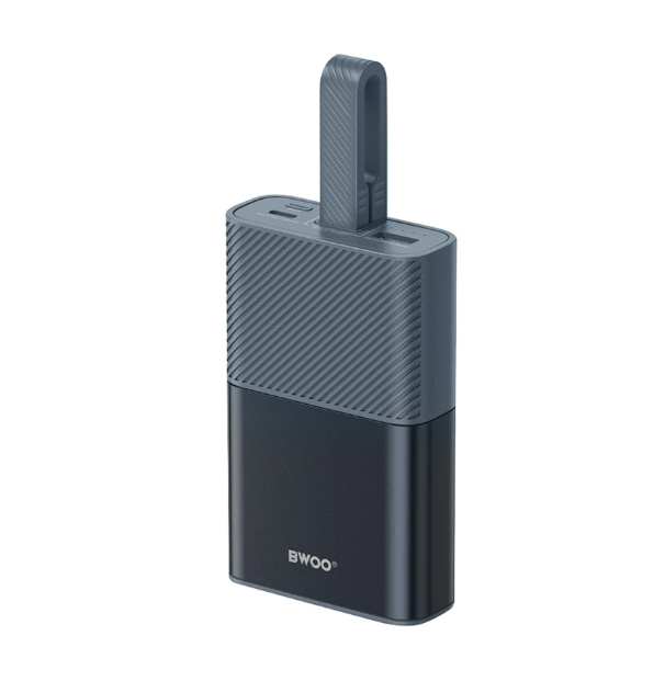 Picture of BWOO BO-P68 10000mAh 30W Grey Fast Charging Power Bank With Built-In Cable
