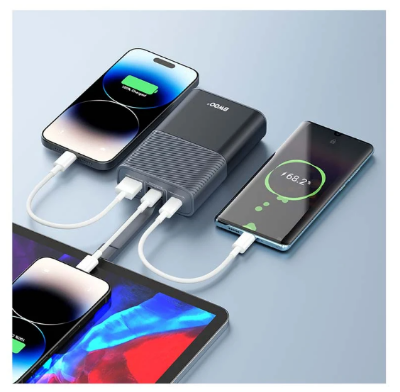 Picture of BWOO BO-P68 10000mAh 30W Grey Fast Charging Power Bank With Built-In Cable