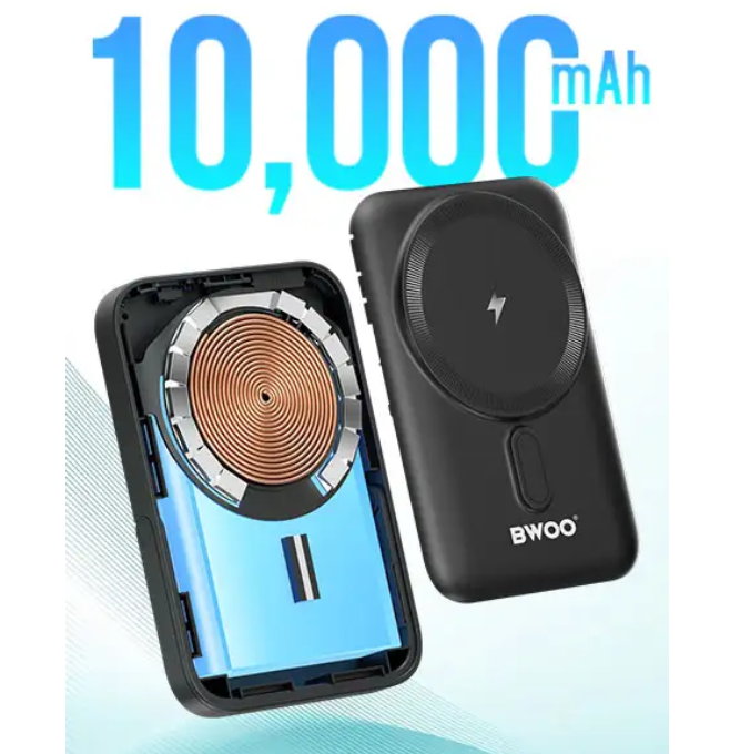 Picture of BWOO BO-P33 10000mAh Black 20W MagSafe Qi Wireless Power Bank