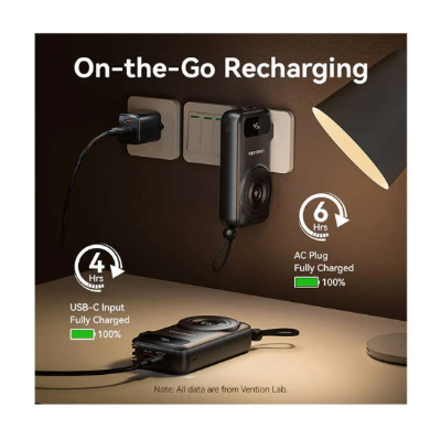 Picture of Vention FHXB0 10000mAh 22.5W Black Power Bank with Digital Display
