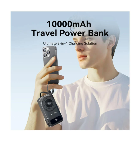 Picture of Vention FHXB0 10000mAh 22.5W Black Power Bank with Digital Display