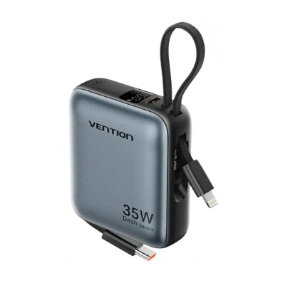 Picture of Vention FHFH0 10000mAh 35W Gray Mini Power Bank with Digital Display