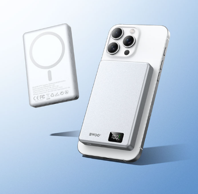 Picture of BWOO  BO-P76 10000mAh Silver 20W MagSafe Qi Wireless Power Bank