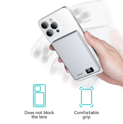 Picture of BWOO  BO-P76 10000mAh Silver 20W MagSafe Qi Wireless Power Bank