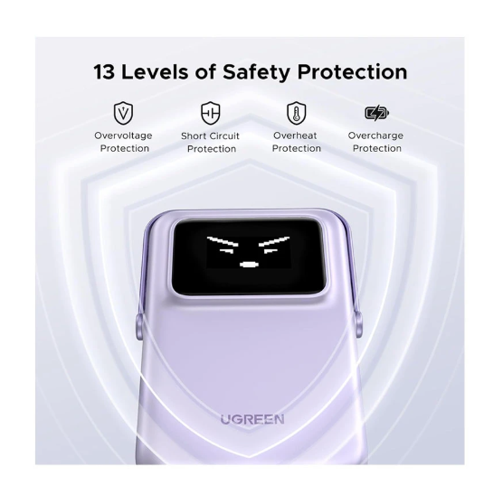 Picture of UGREEN PB571 Uno 5000mAh Purple 20W MagSafe Qi Wireless Power Bank