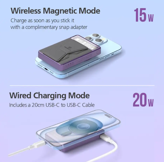 Picture of Micropack WPB-310 10000mAh Grey 20W MagSafe Qi Wireless Power Bank
