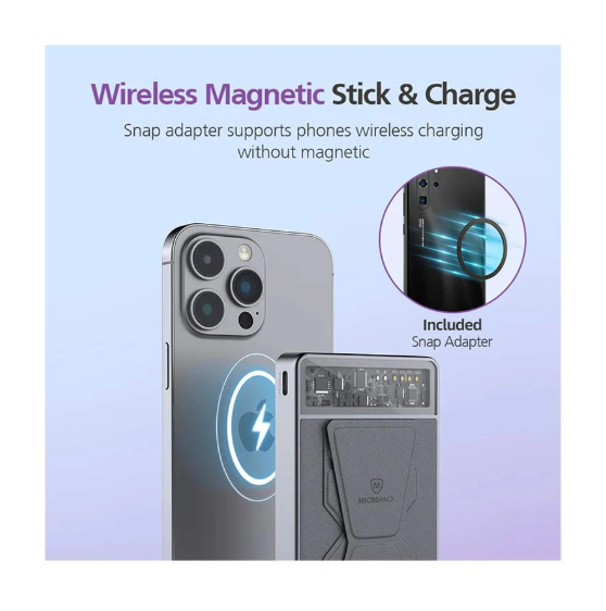 Picture of Micropack WPB-310 10000mAh Grey 20W MagSafe Qi Wireless Power Bank