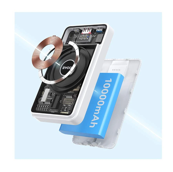 Picture of BWOO BO-P49 10000mAh White 20W QC3.0 MagSafe Qi Wireless Power Bank