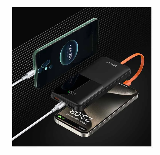Picture of BWOO BO-P60 10000mAh 22.5W Black Power Bank With Digital Display