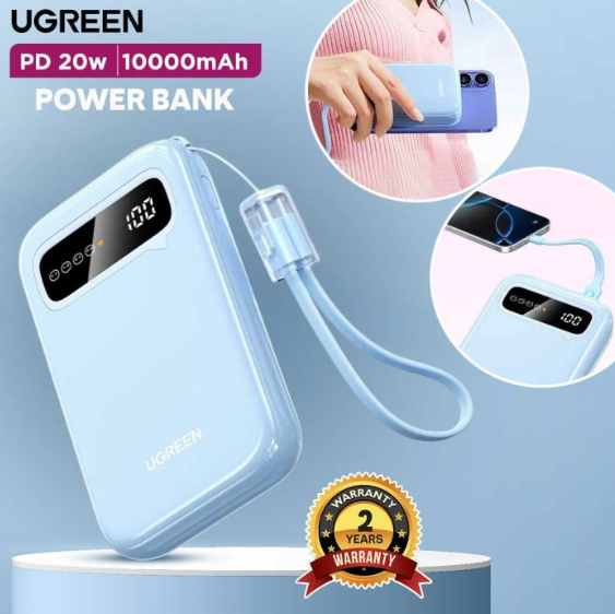 Picture of UGREEN PB522 (45423B) 10000mAh Blue 20W Power Bank with Digital Display