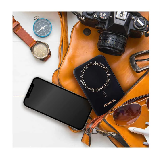 Picture of ADATA R100 10000mAh Black 20W MagSafe Qi Wireless Power Bank