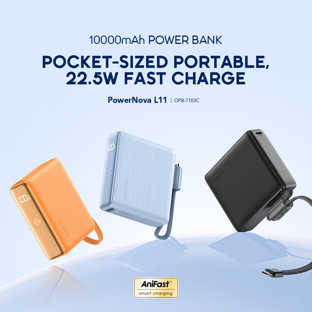 Picture of Oraimo PowerNova L11 10000mAh 22.5W Black Power Bank with Digital Display