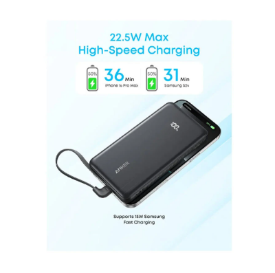 Picture of Anker Zolo 20000mAh Black 22.5W Power Bank with Digital Display