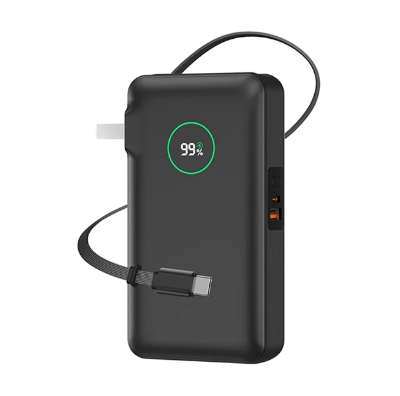 Picture of WIWU Wi-P049 10000mAh Black 35W Charging Power Bank with Built-in Charger