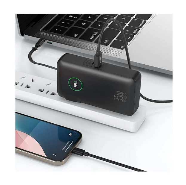 Picture of WIWU Wi-P049 10000mAh Black 35W Charging Power Bank with Built-in Charger