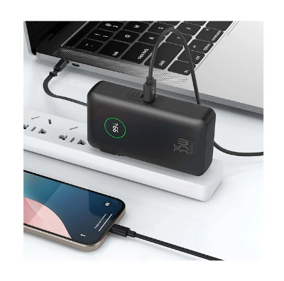 Picture of WIWU Wi-P049 10000mAh Black 35W Charging Power Bank with Built-in Charger