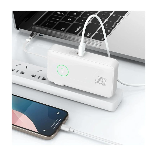 Picture of WIWU Wi-P049 10000mAh Black 35W Charging Power Bank with Built-in Charger