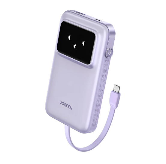Picture of UGREEN PB511 (35604B) Single Cable 10000mAh Purple 30W Power Bank with Digital Display