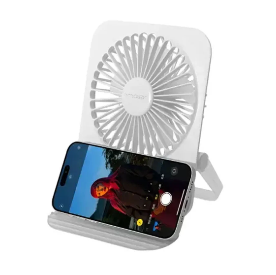 Picture of Vyvylabs D11 White Mini Foldable Desktop Fan #VKD11-WH (1200mAh)