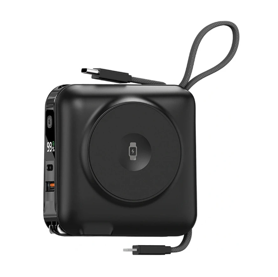 Picture of WIWU Wi-P051 15000mAh Black 45W MagSafe Qi Wireless Power Bank with Built-in Charger