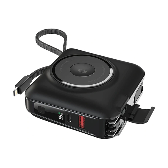 Picture of WIWU Wi-P051 15000mAh Black 45W MagSafe Qi Wireless Power Bank with Built-in Charger