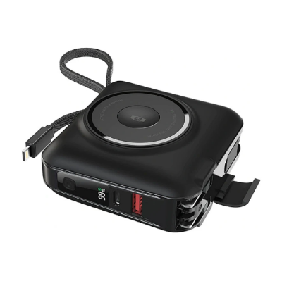 Picture of WIWU Wi-P051 15000mAh Black 45W MagSafe Qi Wireless Power Bank with Built-in Charger