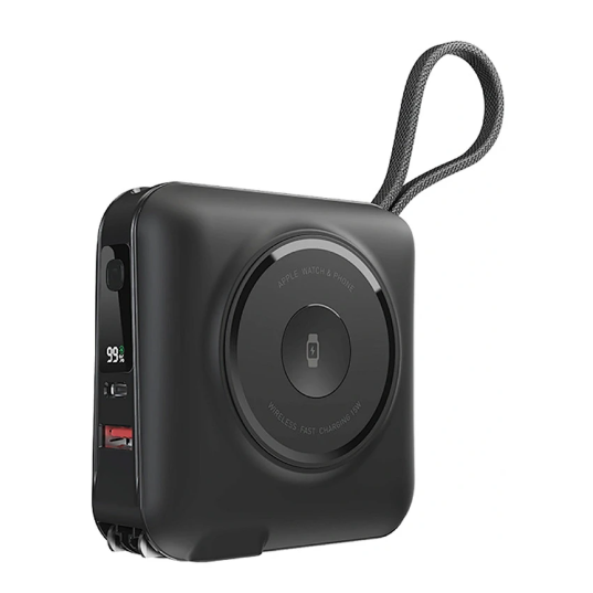 Picture of WIWU Wi-P051 15000mAh Black 45W MagSafe Qi Wireless Power Bank with Built-in Charger
