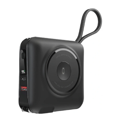 Picture of WIWU Wi-P051 15000mAh Black 45W MagSafe Qi Wireless Power Bank with Built-in Charger