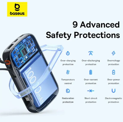 Picture of Baseus Qpow Pro+ P10067103113-00 20000mAh Black 22.5W Power Bank with Digital Display