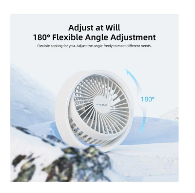 Picture of Vyvylabs D04 White Portable Desktop Fan with LED light #VKD04-WH (6.5W, 1800mAh)
