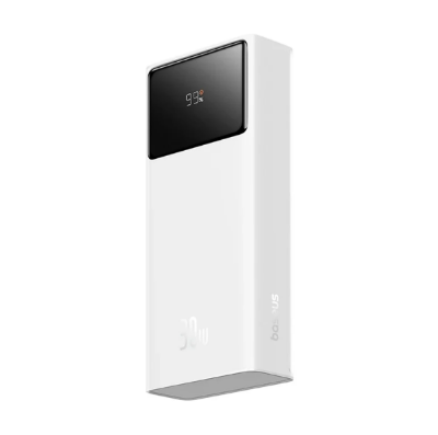 Picture of Baseus Star Lord P10022904213-00 20000mAh White 30W Power Bank with Digital Display & USB-A to Type-C White Cable