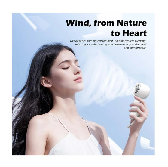 Picture of Vyvylabs Babbit Gray Rechargeable Handheld Fan #VKH01-WH (5W, 3000mAh)