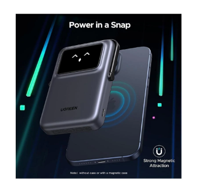 Picture of UGREEN PB572 Uno 10000mAh Grey 20W MagSafe Qi Wireless Power Bank