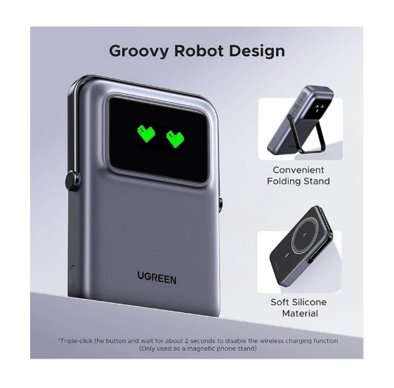 Picture of UGREEN PB572 Uno 10000mAh Grey 20W MagSafe Qi Wireless Power Bank